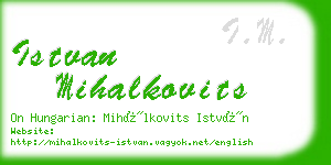 istvan mihalkovits business card